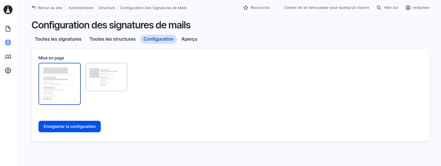 Options de configuration
